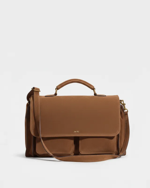 Riley Flap Satchel Crossbody Bag - Brown sold by JW PEI