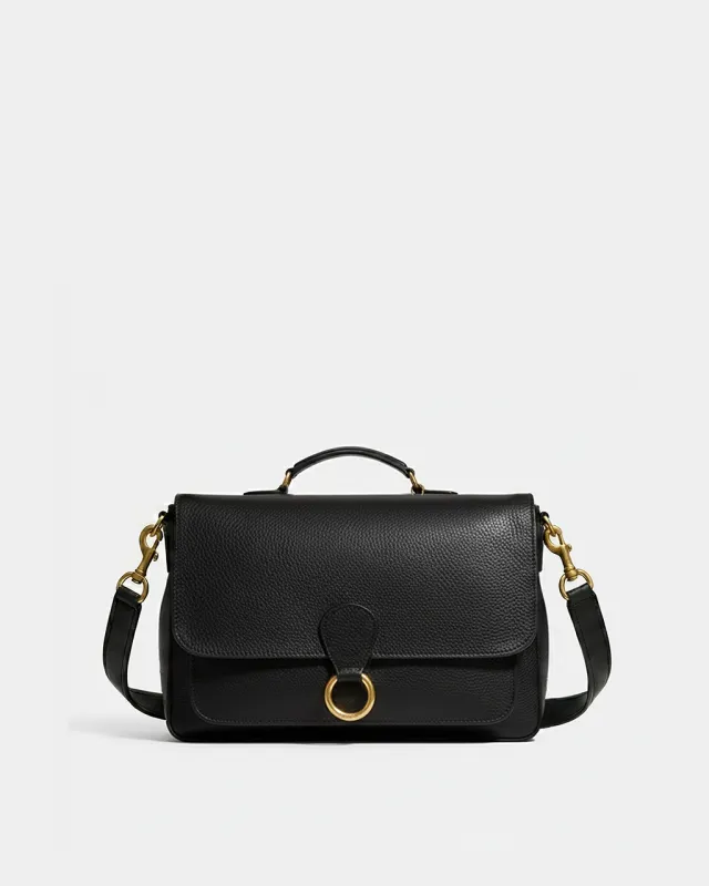 Aria Structured Flap Top Handle Crossbody Bag – Black sold by JW PEI