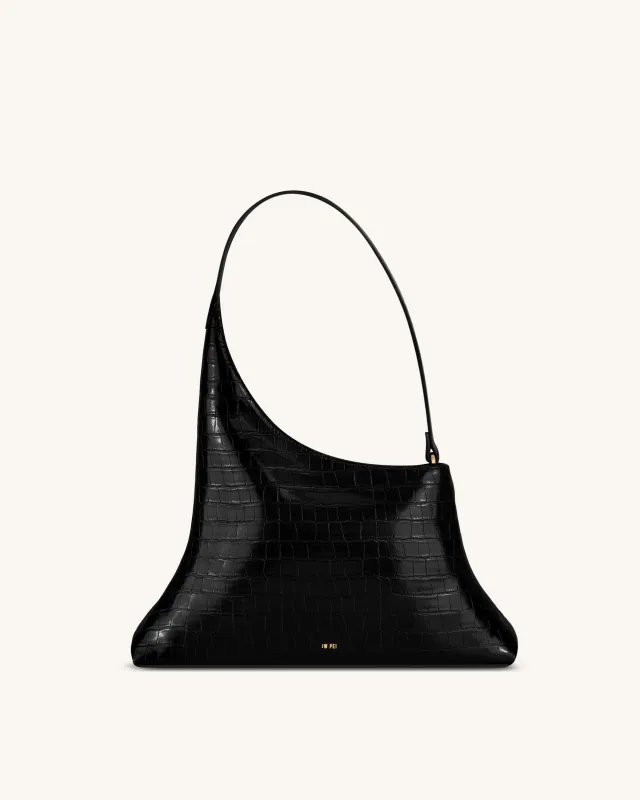 Lyra Shoulder Bag - Black Croc sold by JW PEI