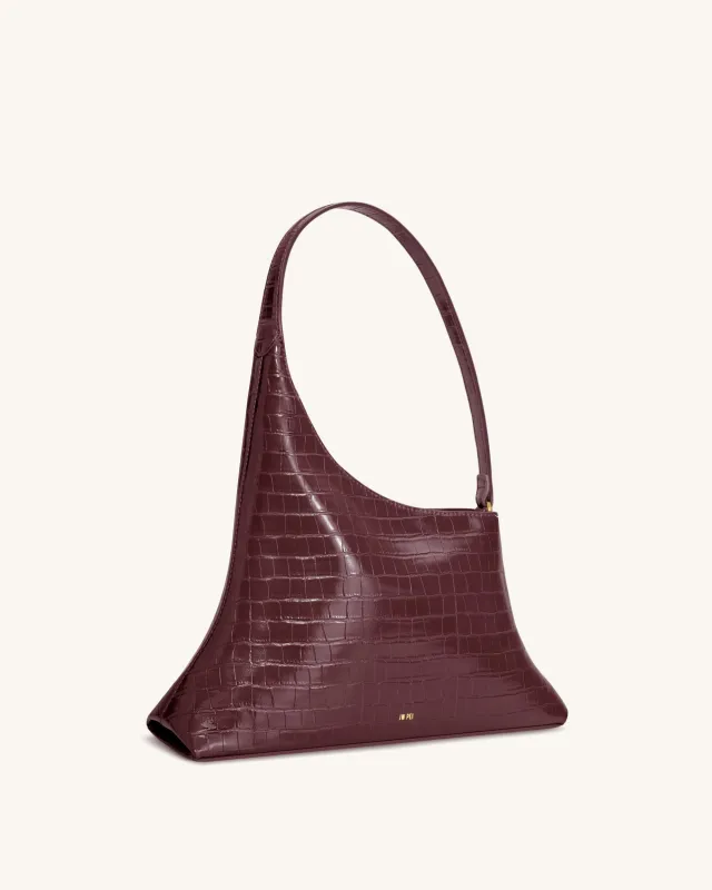 Lyra Shoulder Bag - Burgundy Croc sold by JW PEI