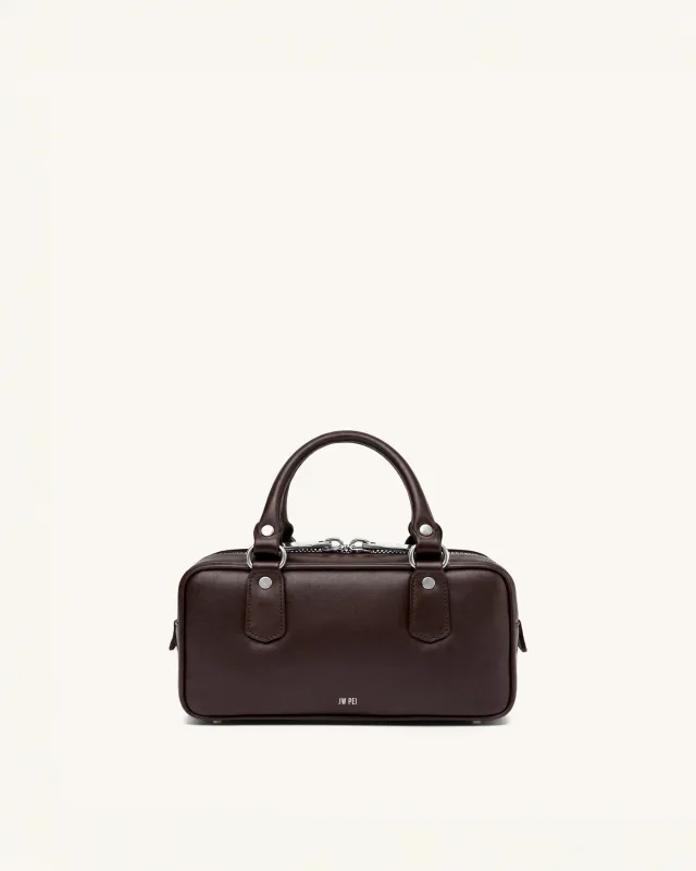 Mini Box Top Handle Bag - Brown sold by JW PEI