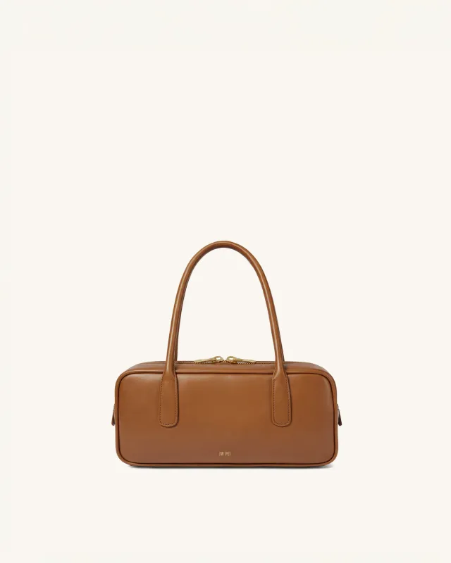 Maya Rectangle Top Handle Bag - Brown sold by JW PEI