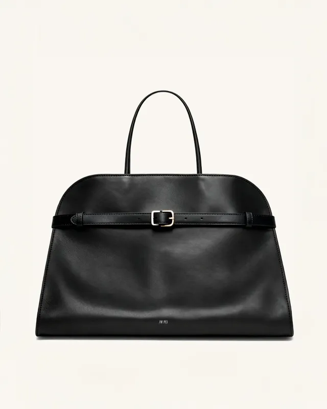 Ava Belted Handle BagTop Handle Bag - Black made by JW PEI