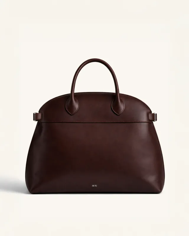Mia Leather Top Handle Bag - Brown made by JW PEI