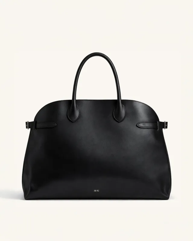 Avery Vegan Leather Top Handle Bag - Black made by JW PEI