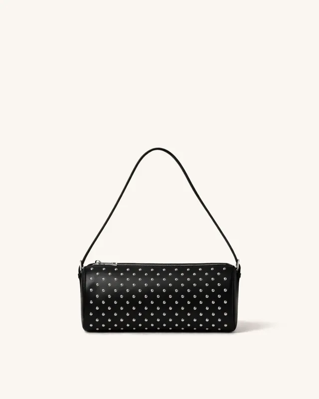 Studded Barrel Shoulder Bag - Black made by JW PEI