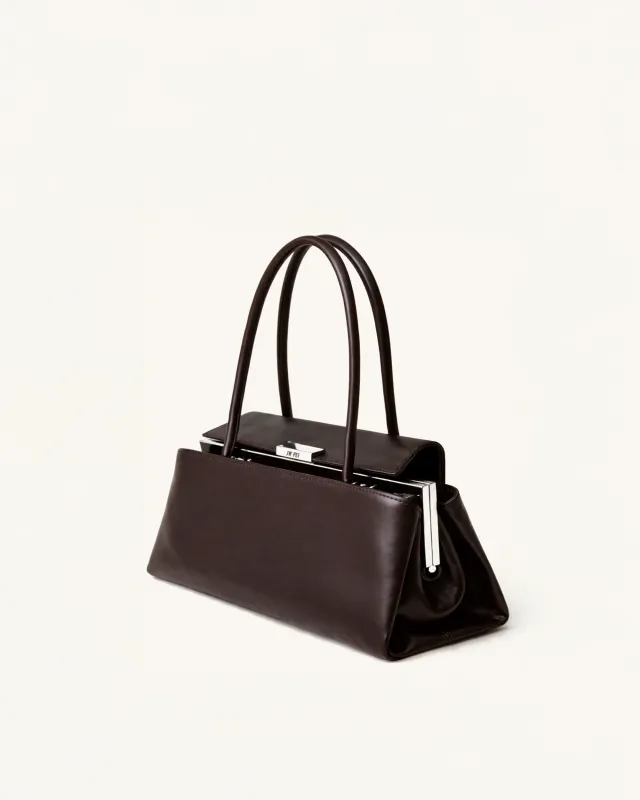 Alice Frame Top Handle Bag - Brown sold by JW PEI