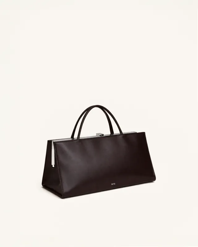Ava Trapezoid Top Handle Bag - Brown sold by JW PEI