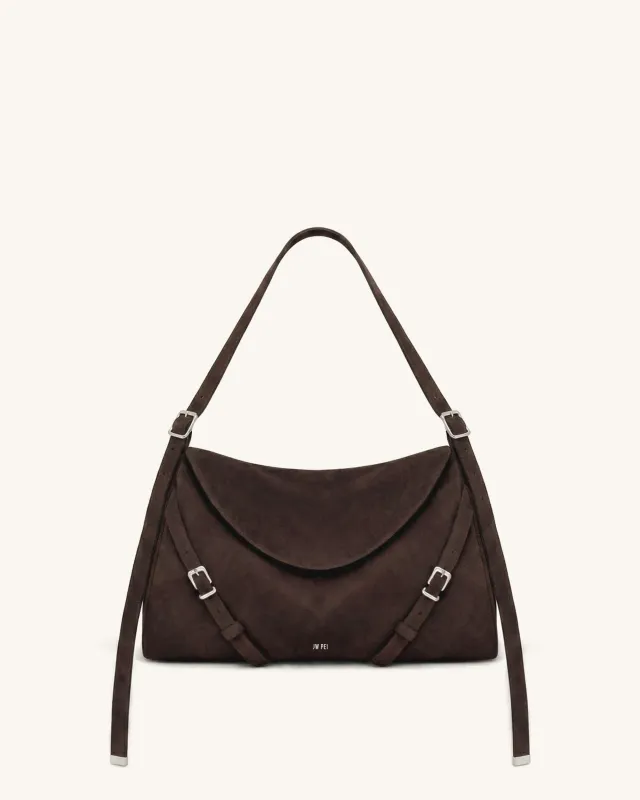 Harper Suede Shoulder Bag - Brown sold by JW PEI