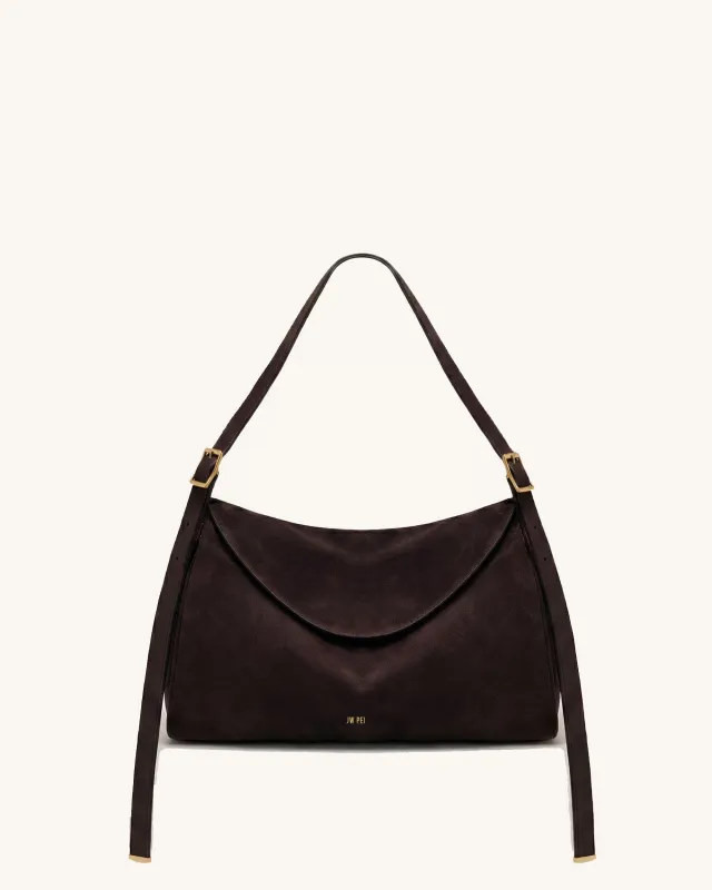 Suede Crescent Shoulder Bag - Brown sold by JW PEI