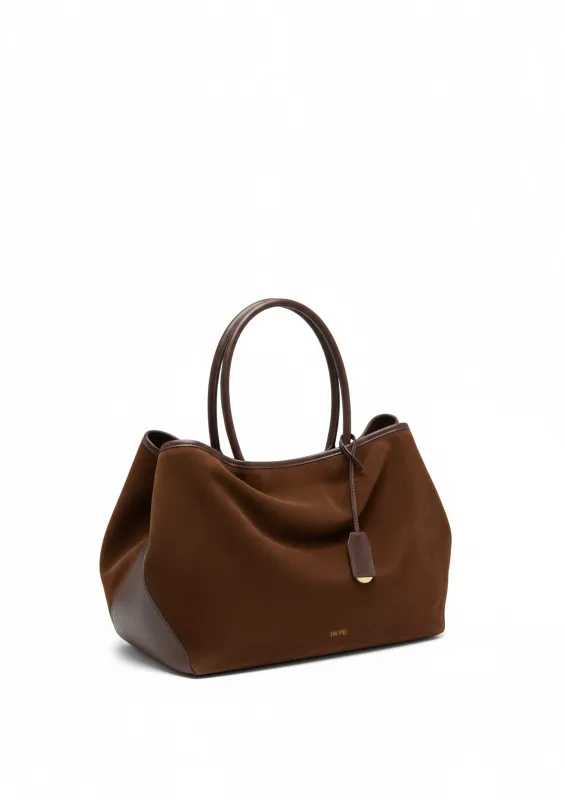 Mia Faux Suede Tote - Brown sold by JW PEI