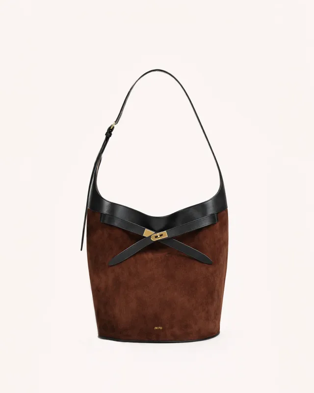 Avery Bucket Bag - Brown & Black made by JW PEI