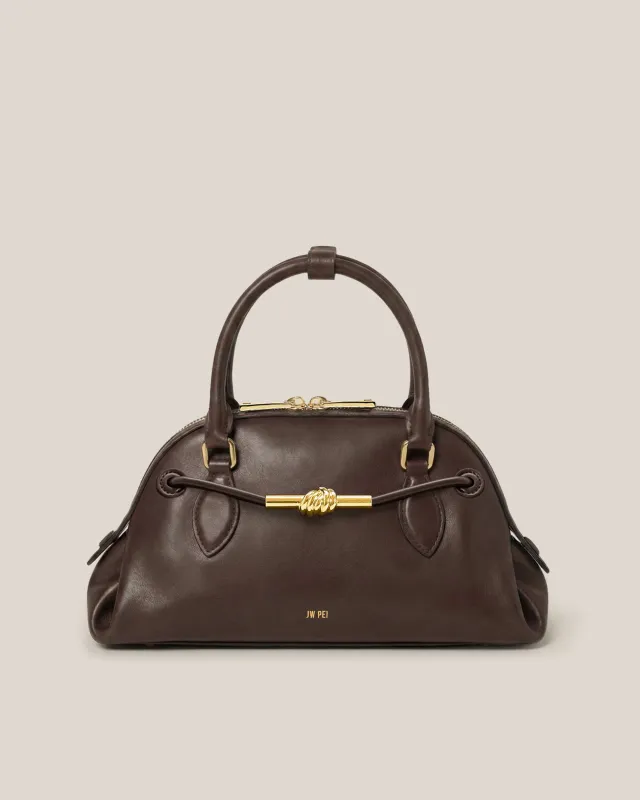 Mia Knot Top Handle Bag - Brown sold by JW PEI