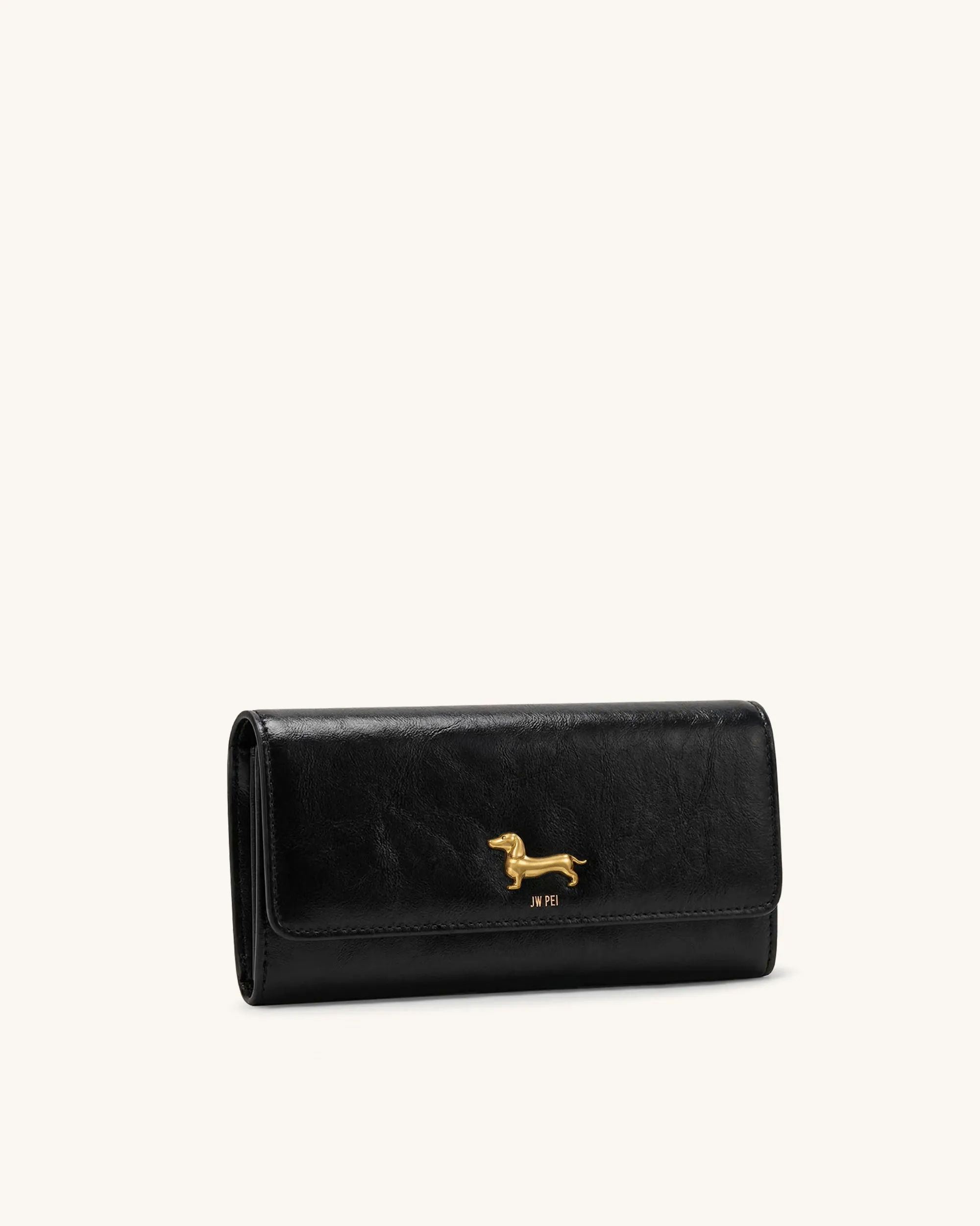 Maeve Dachshund Metal Emblem Flap Long Wallet - Black sold by JW PEI product image thumbnail 2