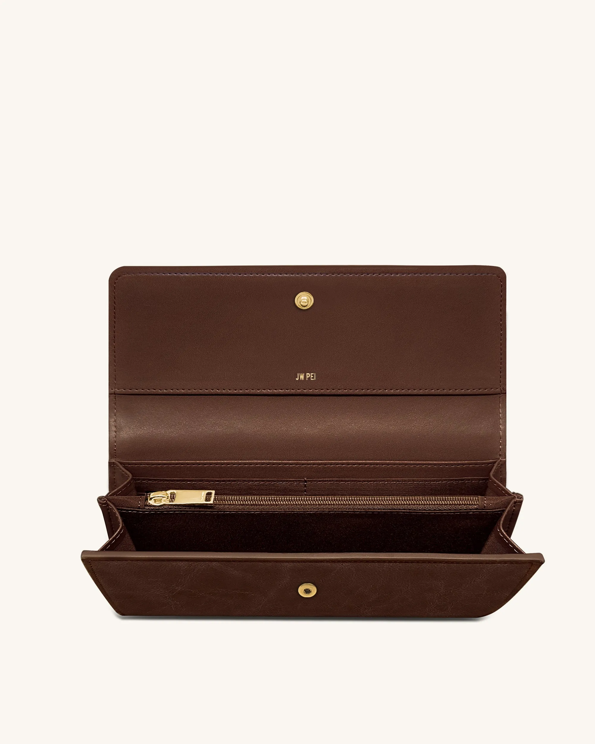 Maeve Dachshund Metal Emblem Flap Long Wallet - Chocolate sold by JW PEI product image thumbnail 3