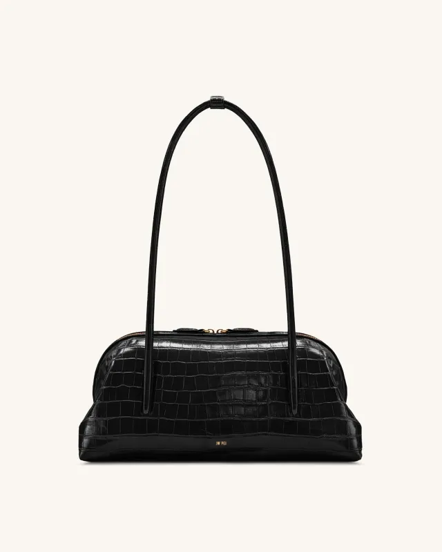 Aveline Shoulder Bag - Black Croc made by JW PEI
