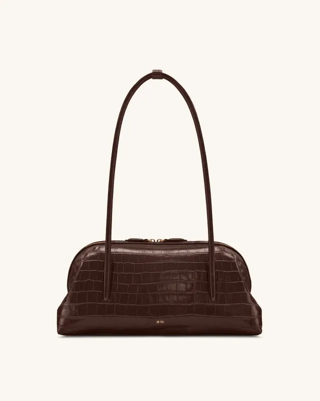 Aveline Shoulder Bag - Cocoa Brown Croc sold by JW PEI