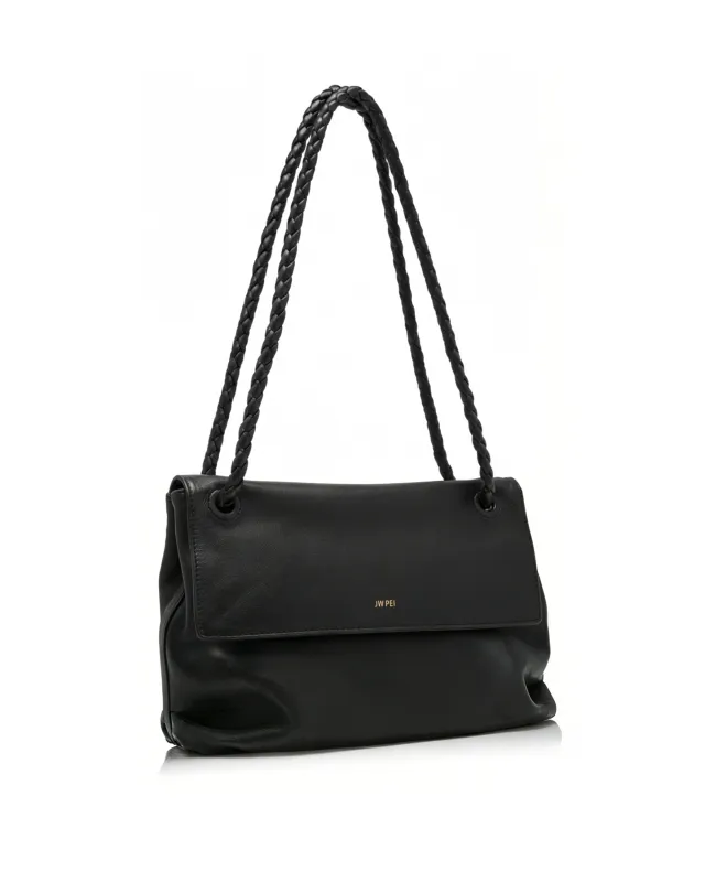 Ava Braided Strap Shoulder Bag - Black sold by JW PEI