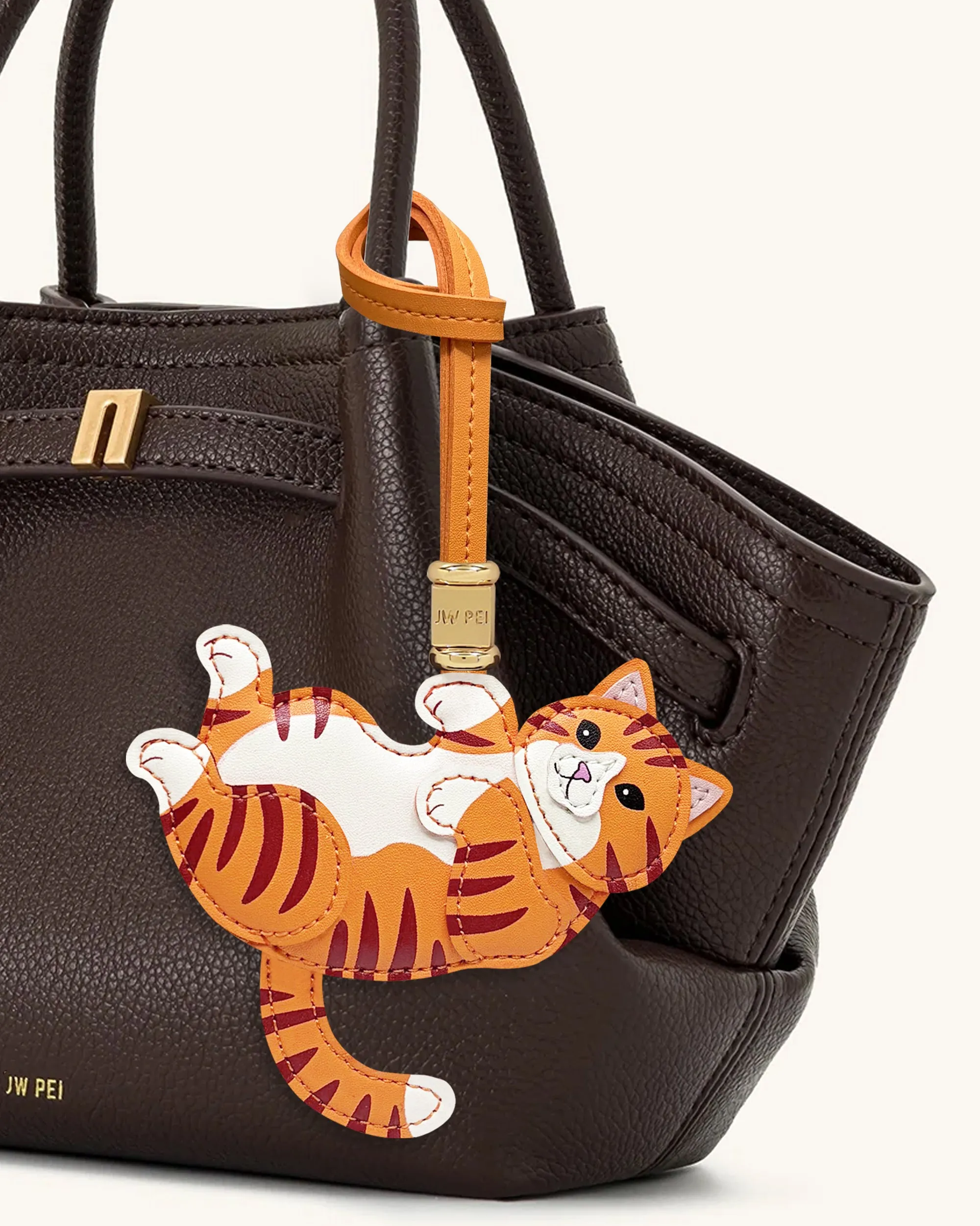Playful Cat Bag Charm - Orange sold by JW PEI product image thumbnail 2