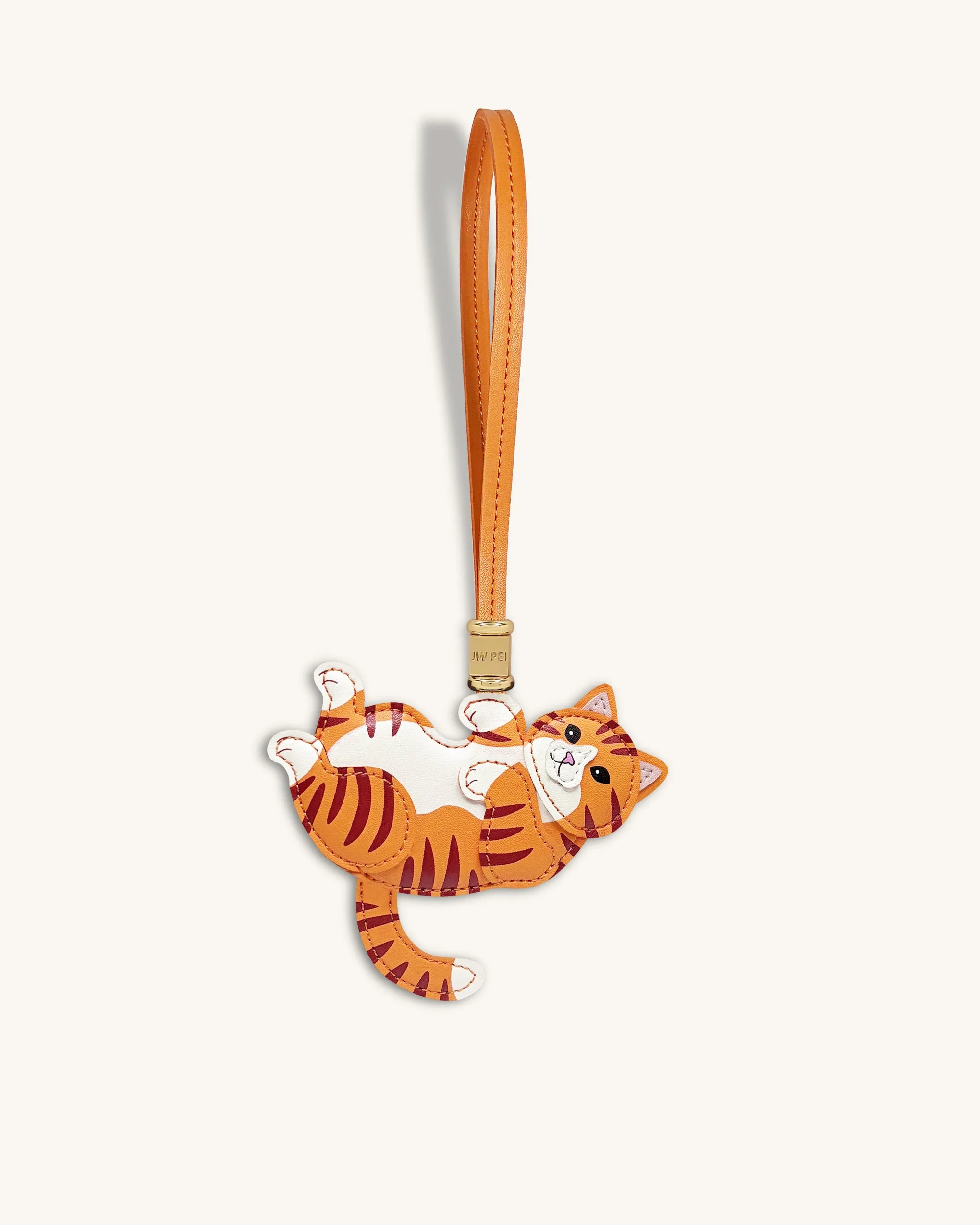 Playful Cat Bag Charm - Orange sold by JW PEI
