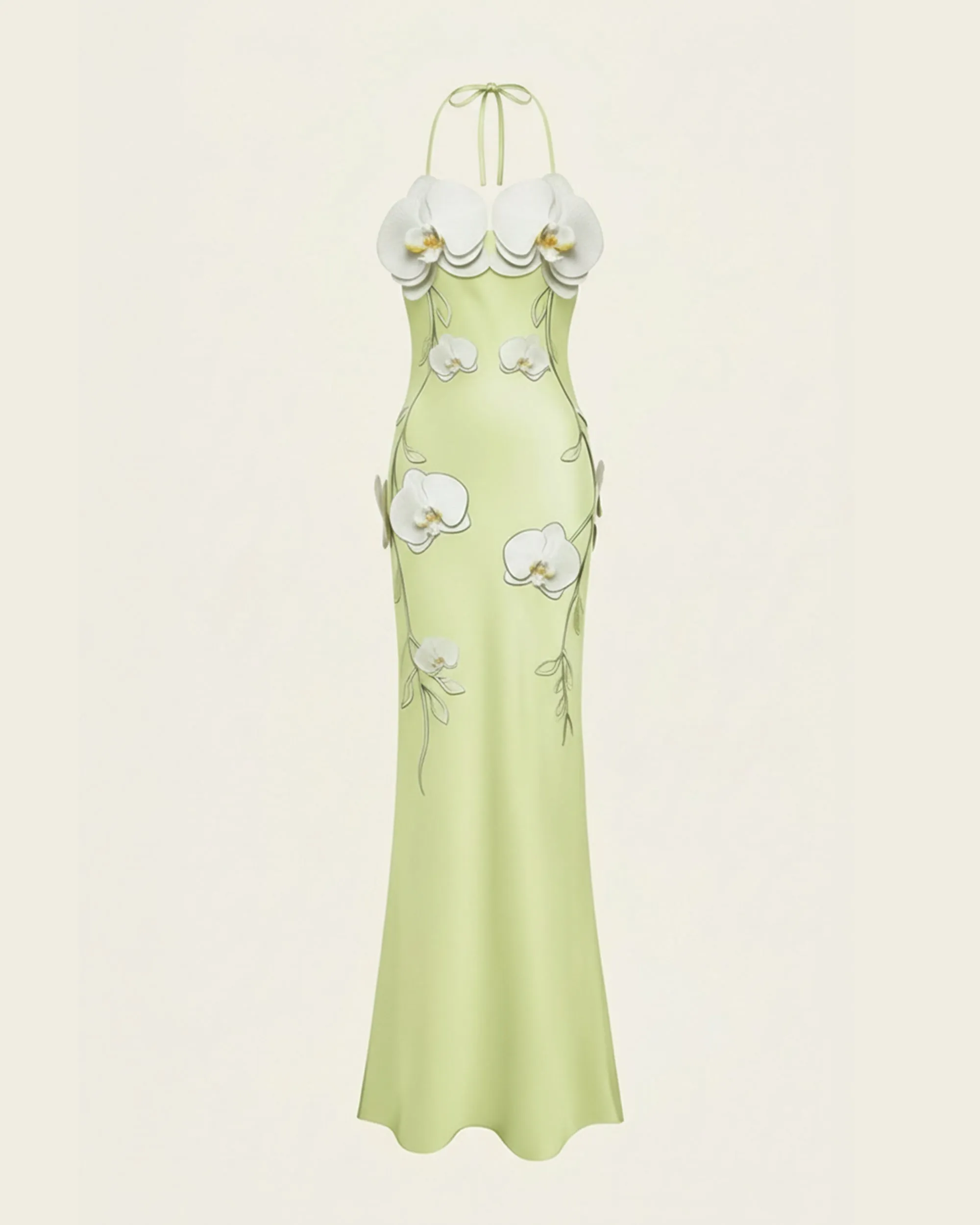 Orchid Appliqué Halter Maxi Dress - Light Green sold by JW PEI product image thumbnail 3