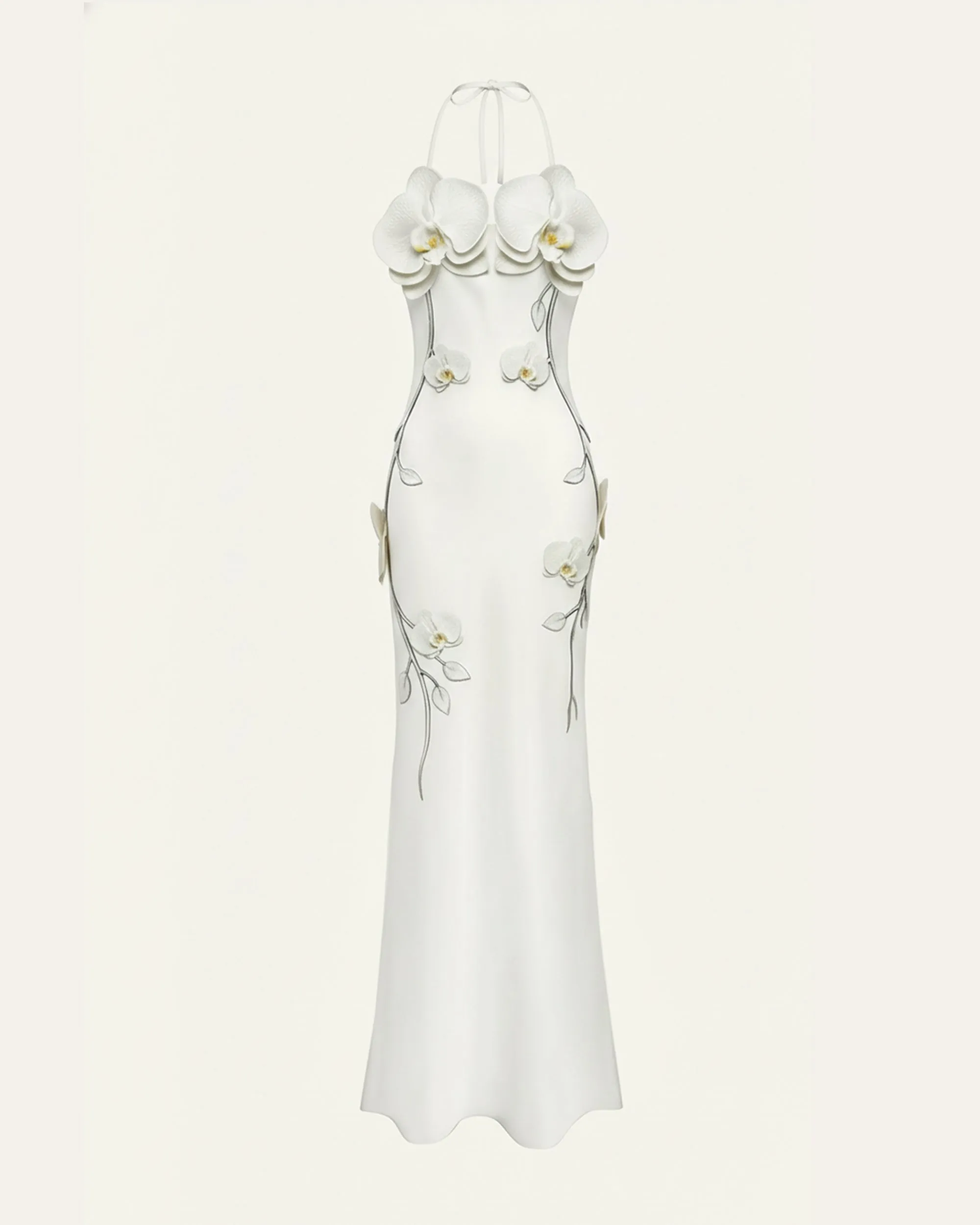 Orchid Appliqué Halter Maxi Dress - White sold by JW PEI product image thumbnail 3