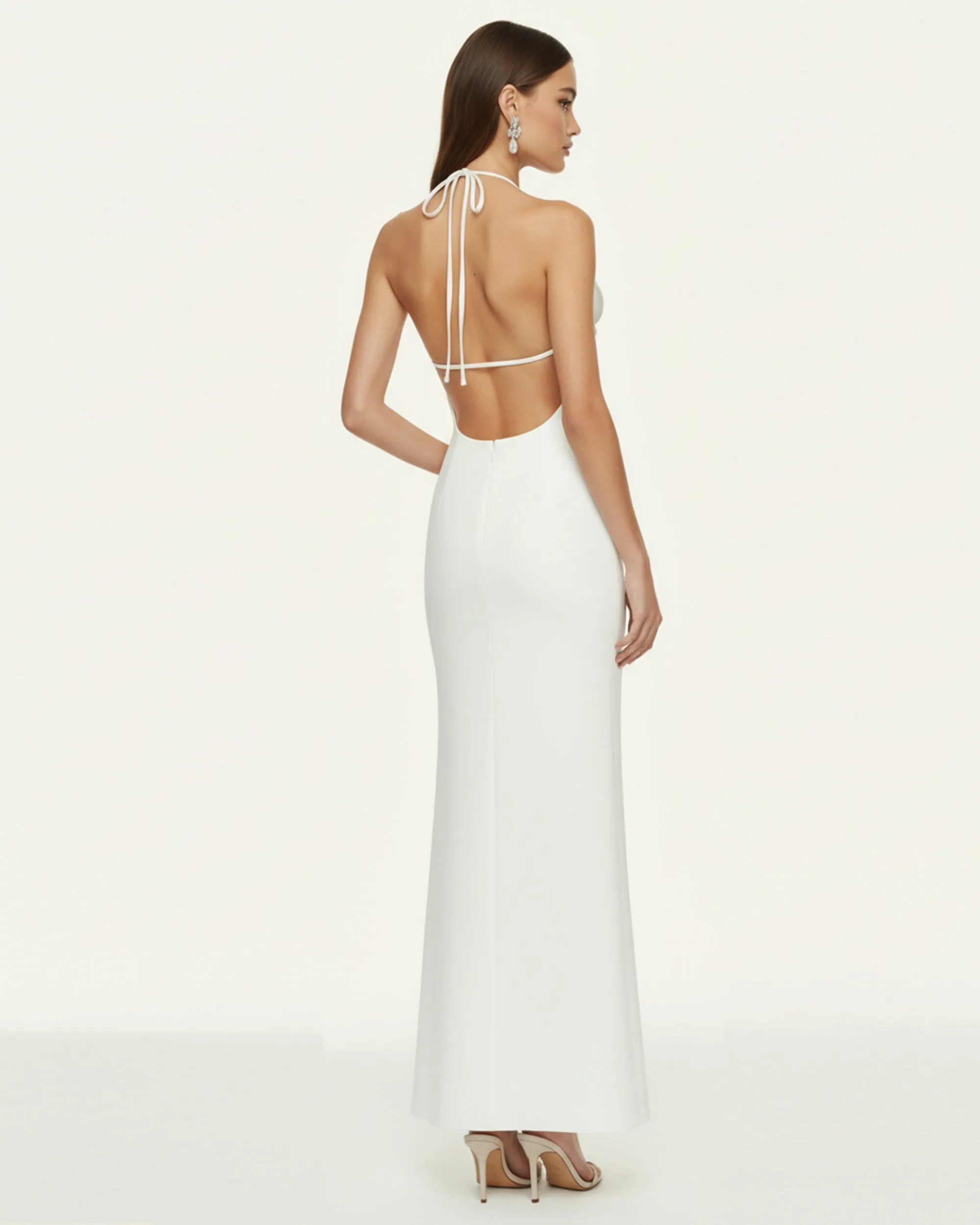Orchid Appliqué Halter Maxi Dress - White sold by JW PEI product image thumbnail 2