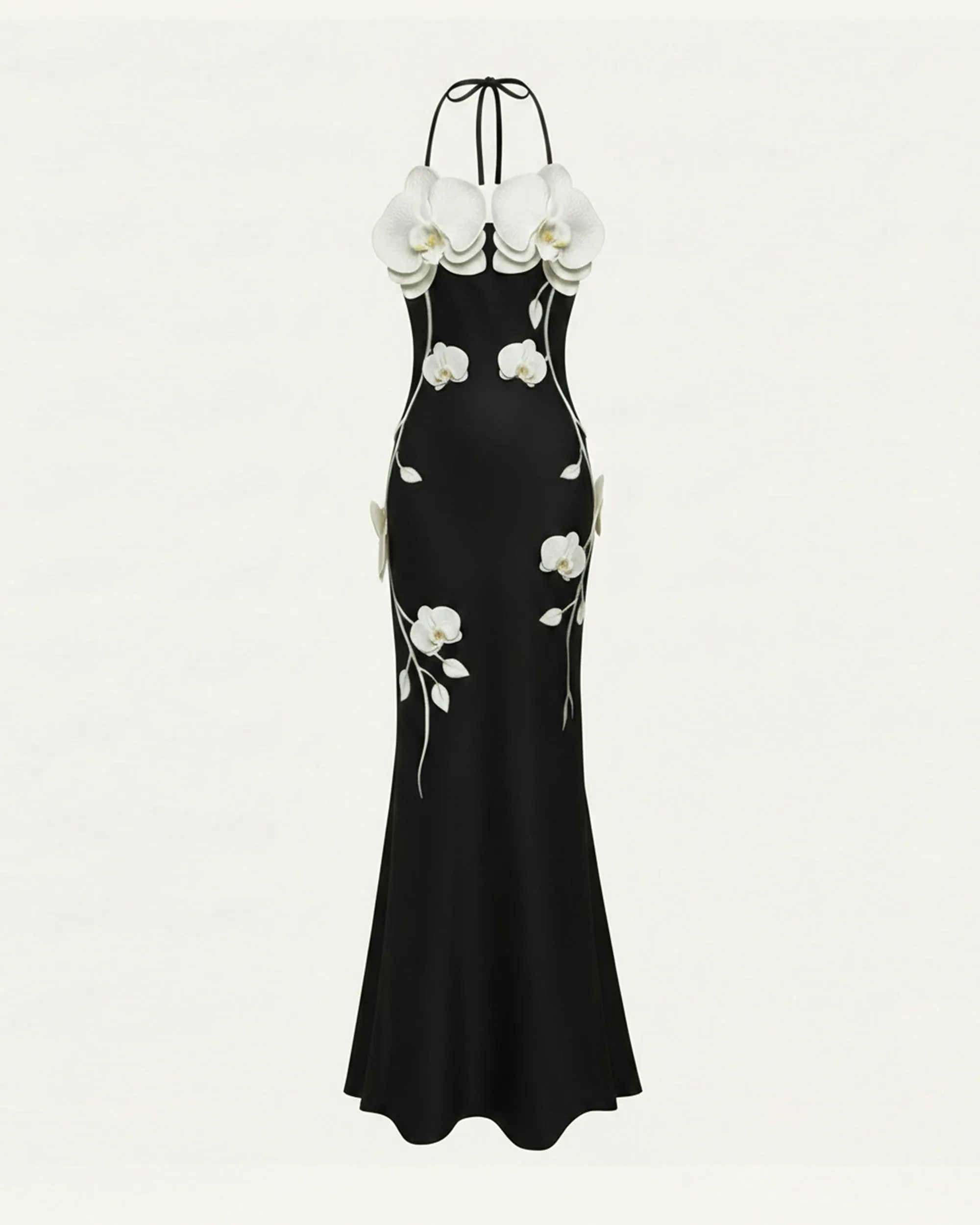 Orchid Appliqué Halter Maxi Dress - Black sold by JW PEI product image thumbnail 3