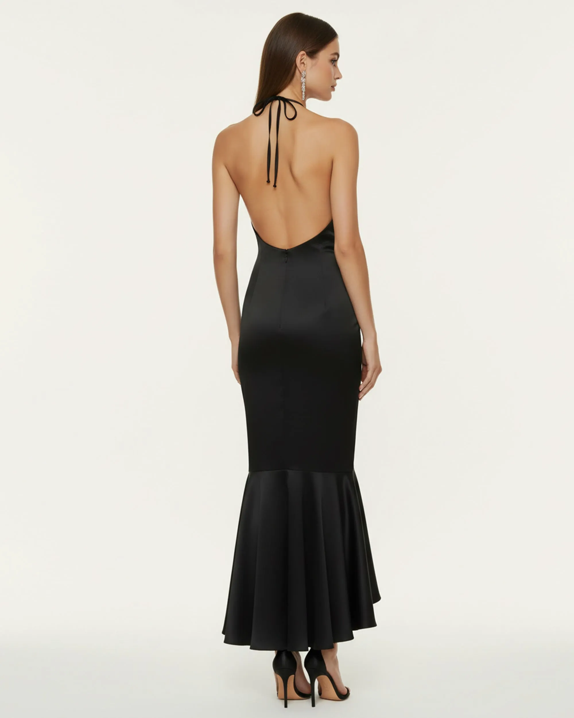 Orchid Embroidered High-Low Midi Dress - Black sold by JW PEI product image thumbnail 2