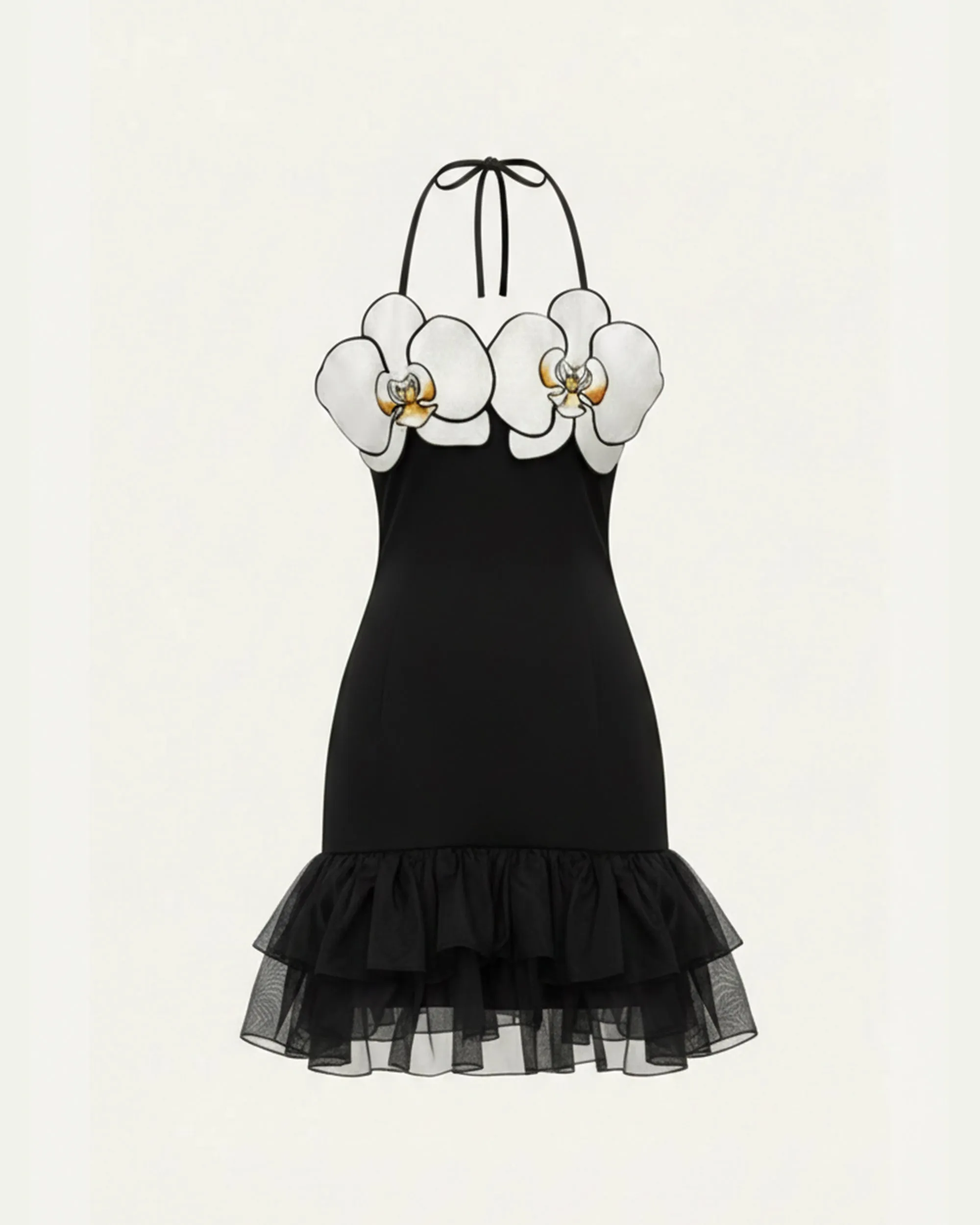 Orchid Embroidered Ruffle Hem Mini Dress - Black sold by JW PEI product image thumbnail 3