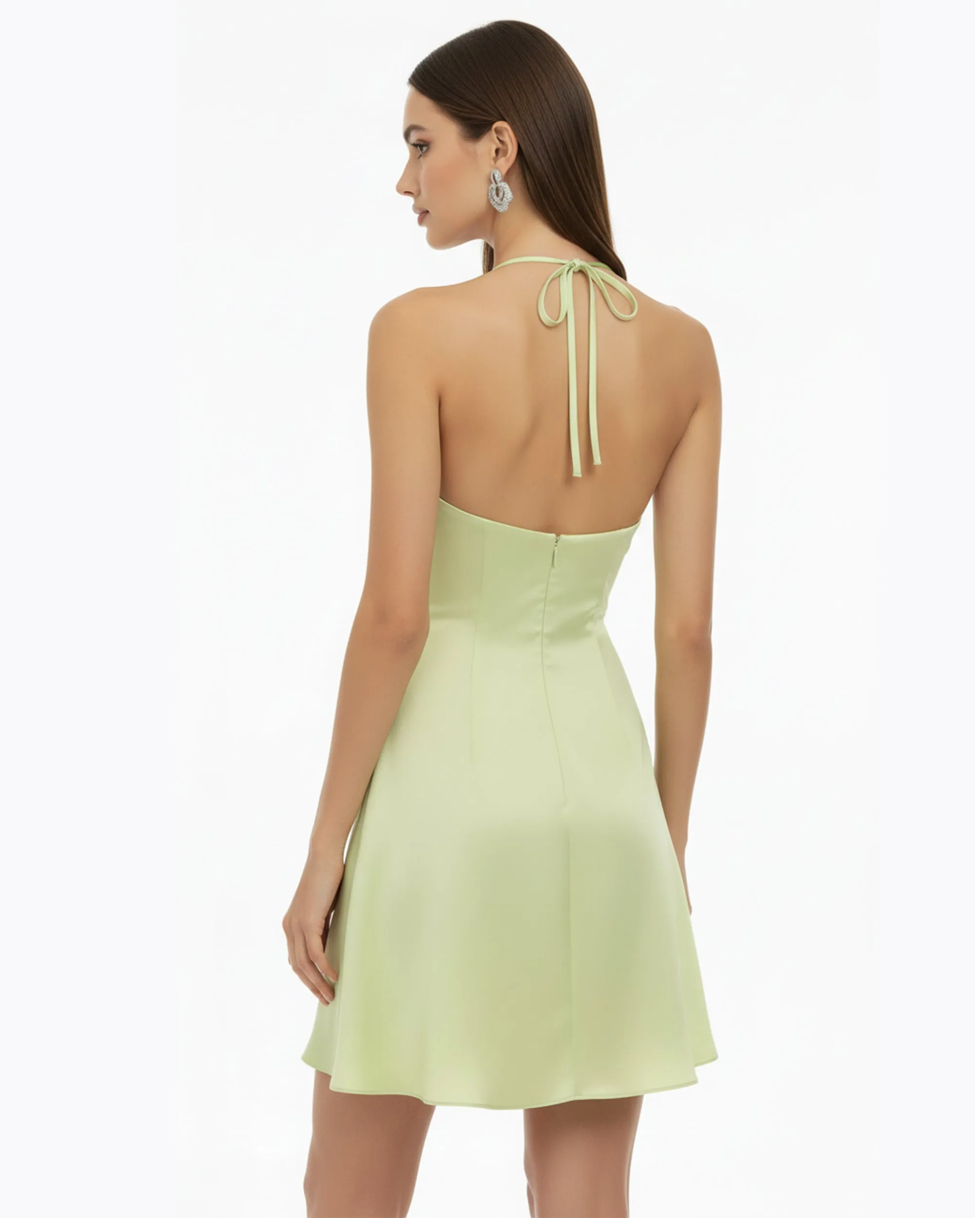 Orchid Embroidered Halter Mini Dress - Light Green sold by JW PEI product image thumbnail 2