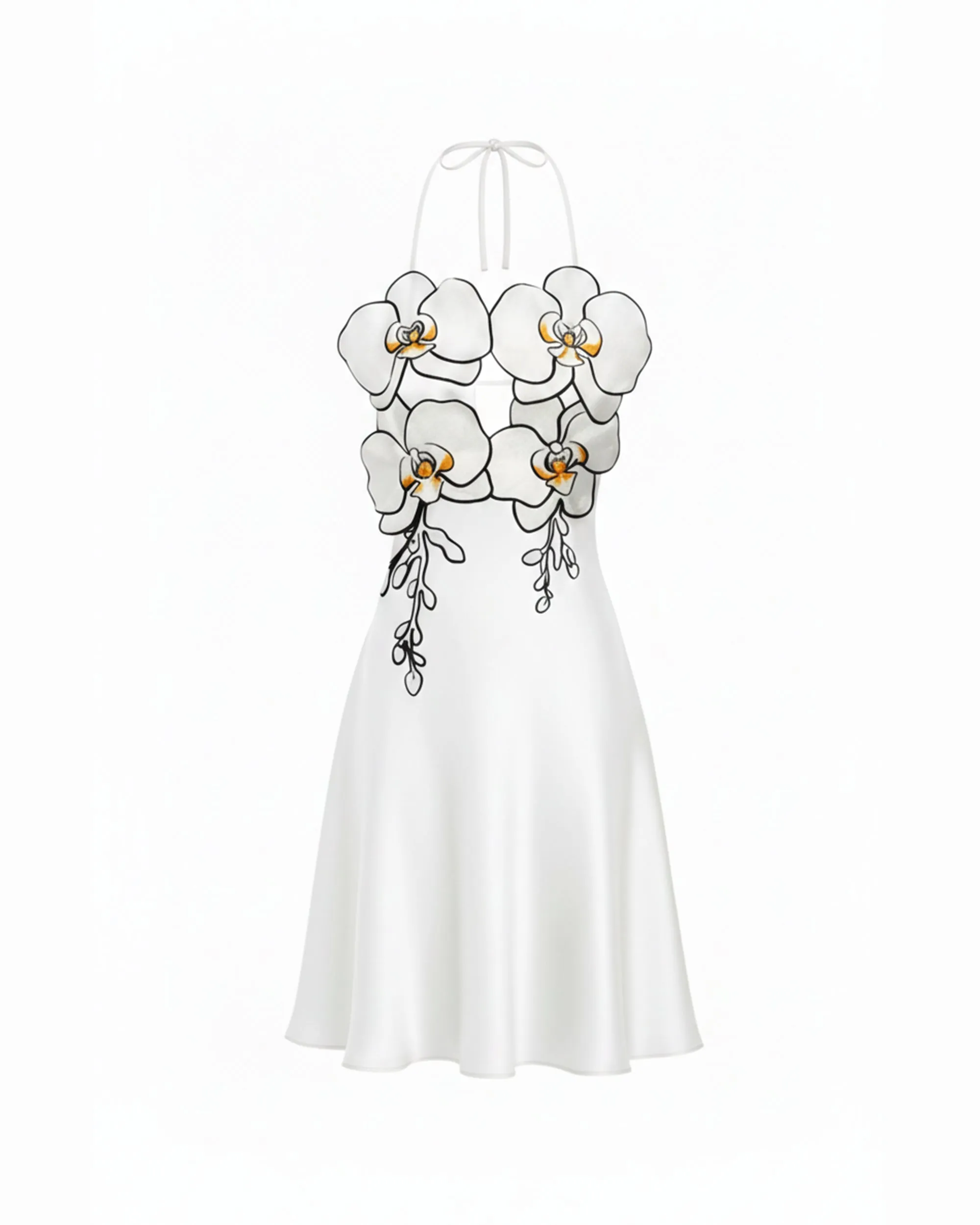 Orchid Embroidered Halter Mini Dress - White sold by JW PEI product image thumbnail 3