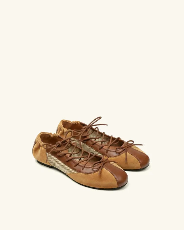 Mila Sporty Ballet Sneakers - Brown sold by JW PEI
