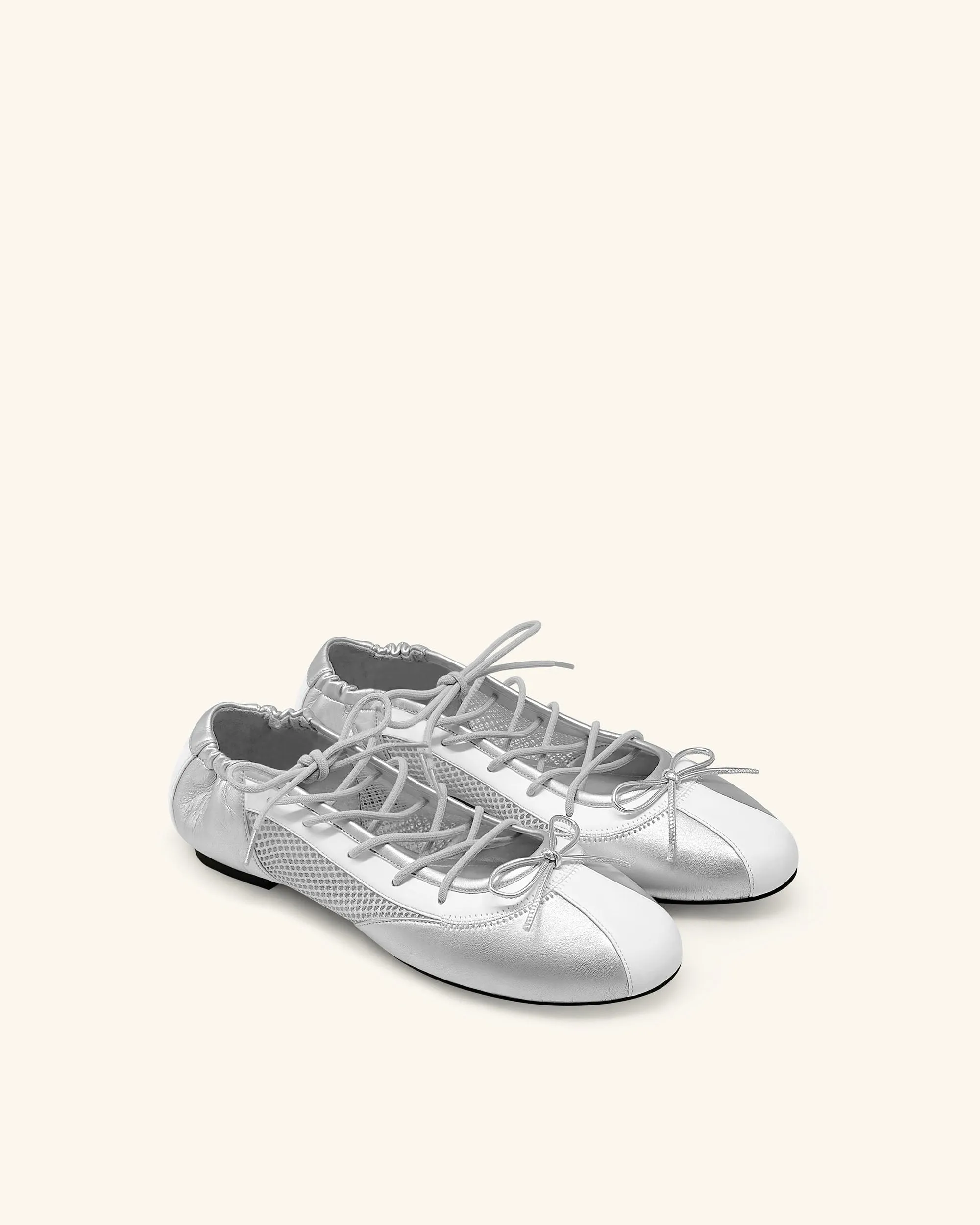 Mila Sporty Ballet Sneakers - Metallic Silver & White sold by JW PEI product image thumbnail 2