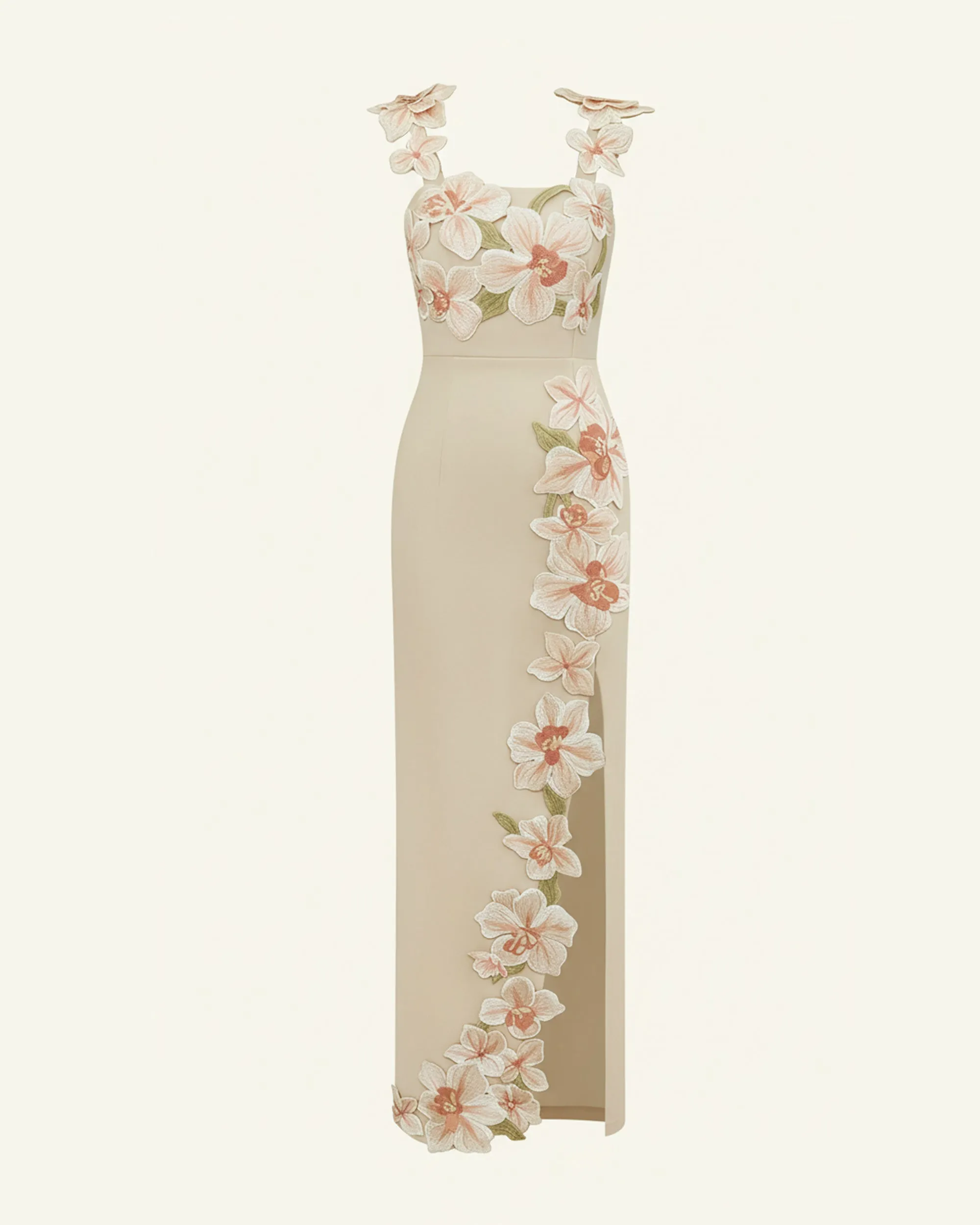 Flower Embroidered Dress - Beige/Pink sold by JW PEI product image thumbnail 3