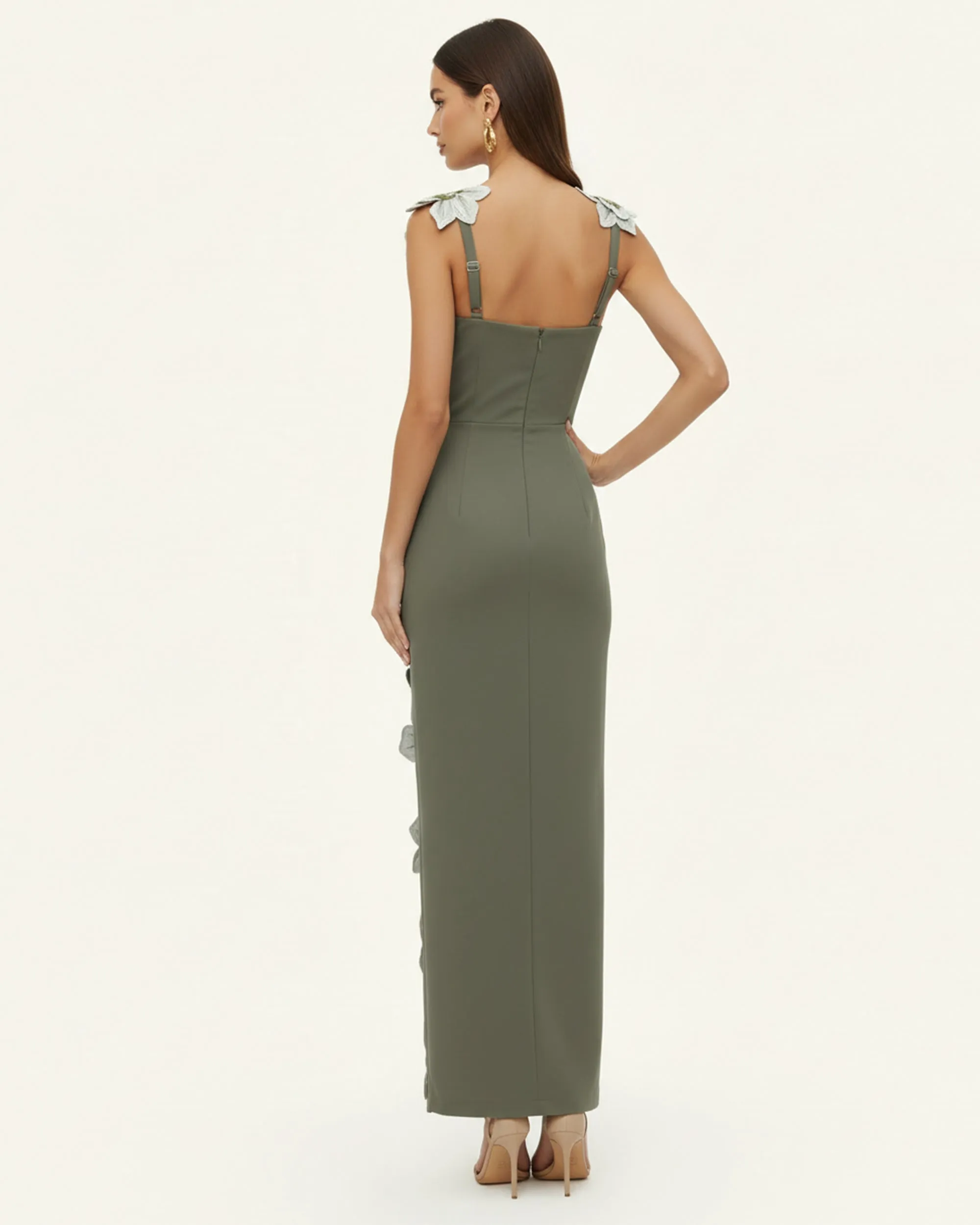 Flower Embroidered Dress - Olive/White sold by JW PEI product image thumbnail 2