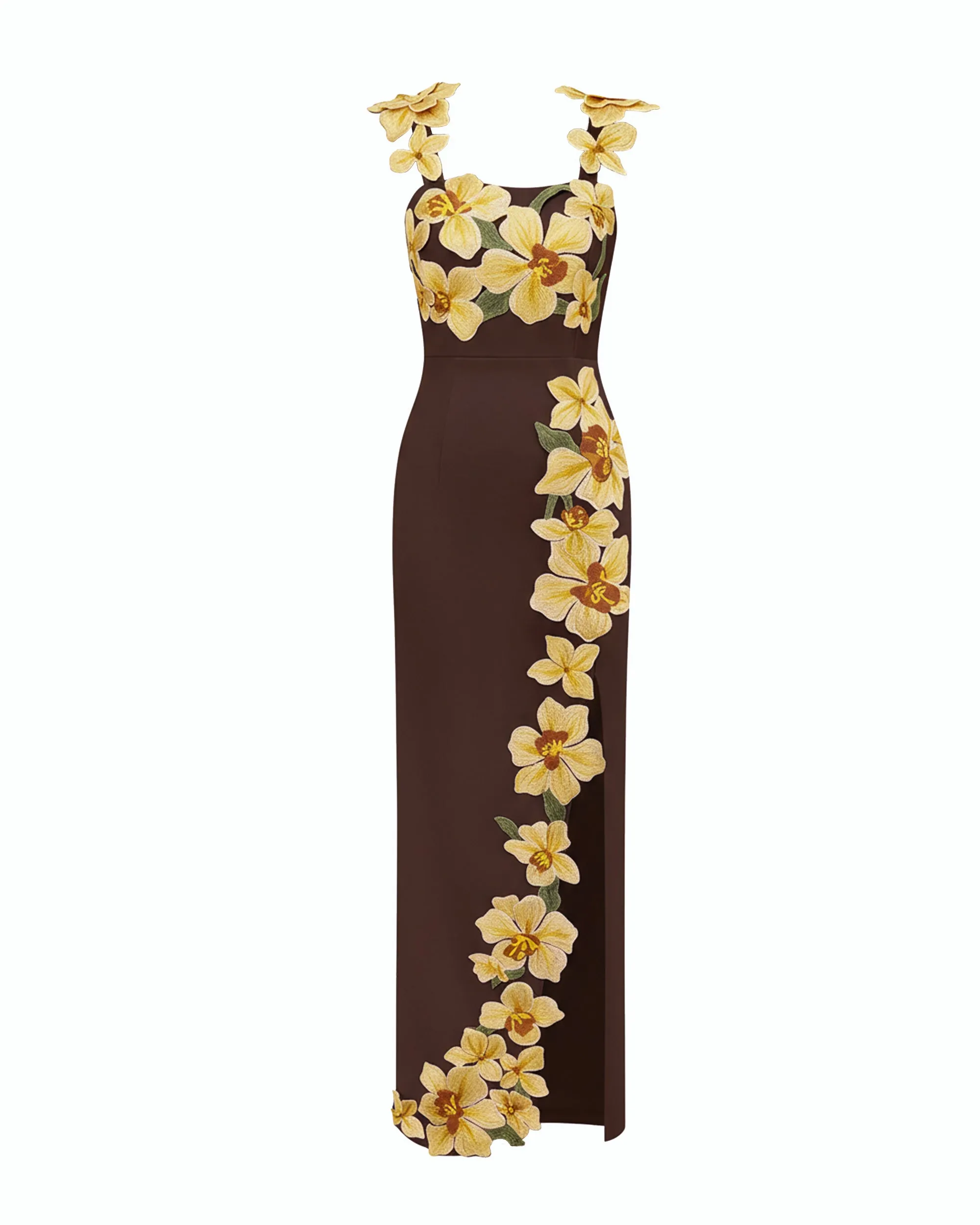 Flower Embroidered Dress - Brown/Yellow sold by JW PEI product image thumbnail 3