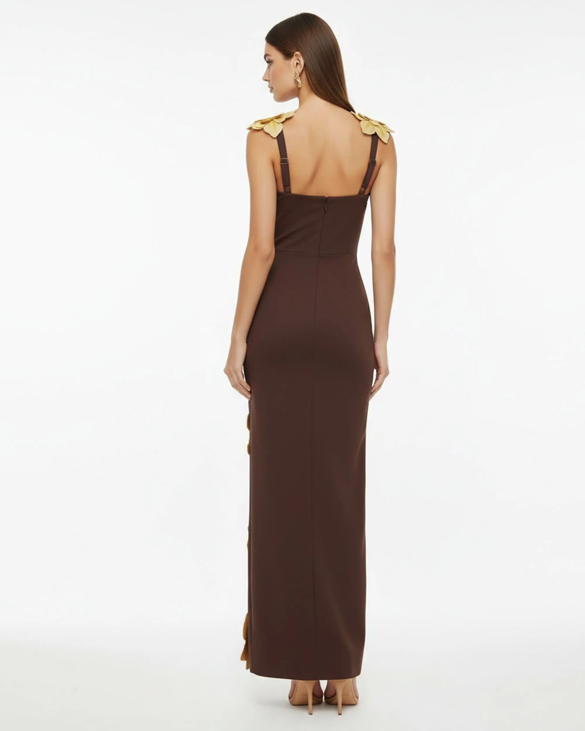 Flower Embroidered Dress - Brown/Yellow sold by JW PEI product image thumbnail 2