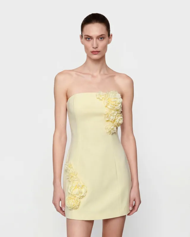 Blossoming Elegance Strapless Dress - Yellow sold by JW PEI