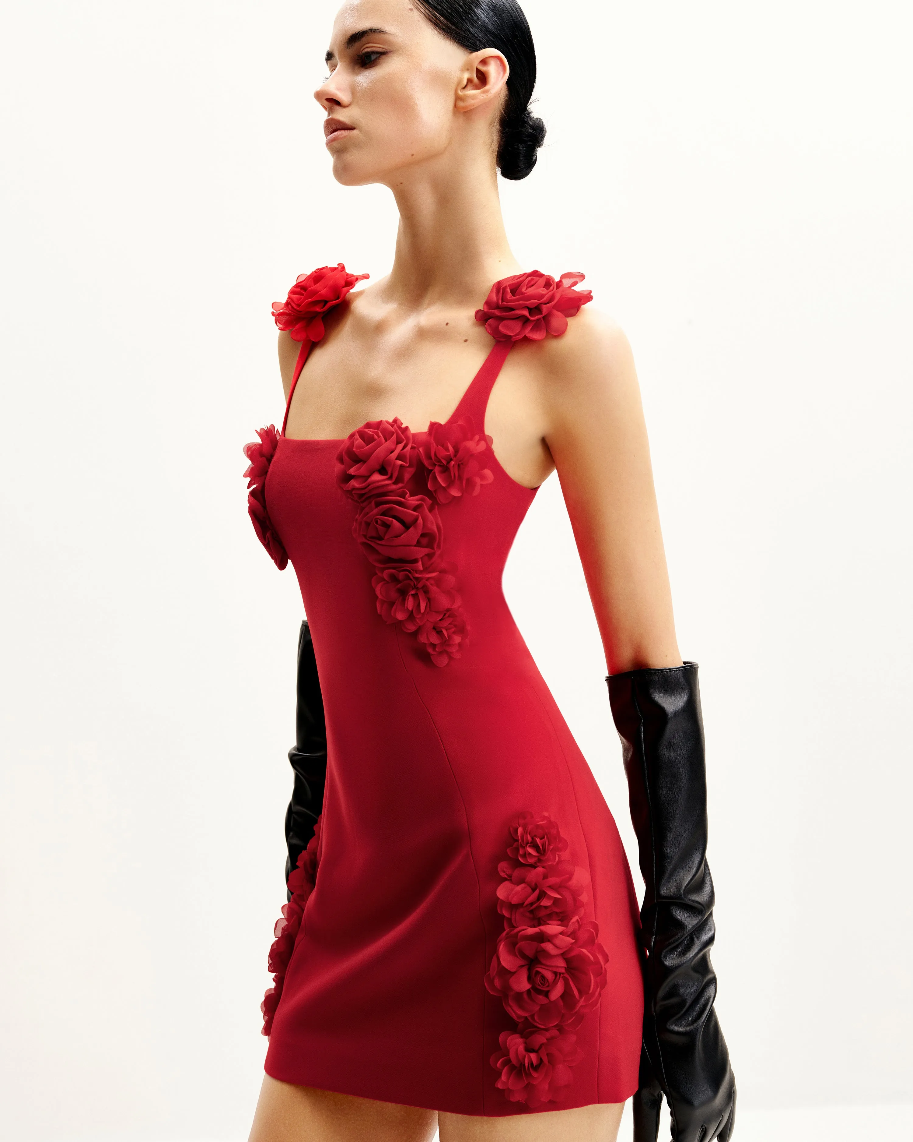 Elaina Rosette Applique Mini Dress - Red sold by JW PEI product image thumbnail 2