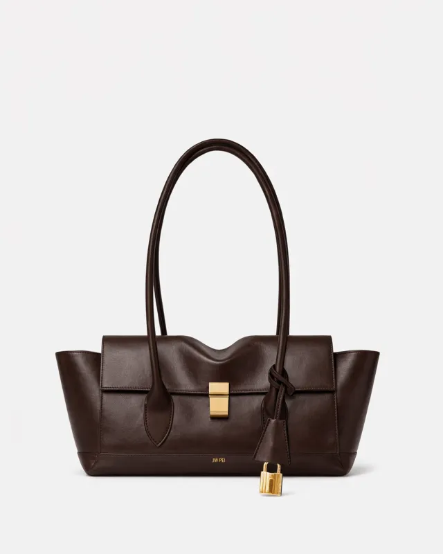 Cade Structured Shoulder Tote Bag - Brown made by JW PEI