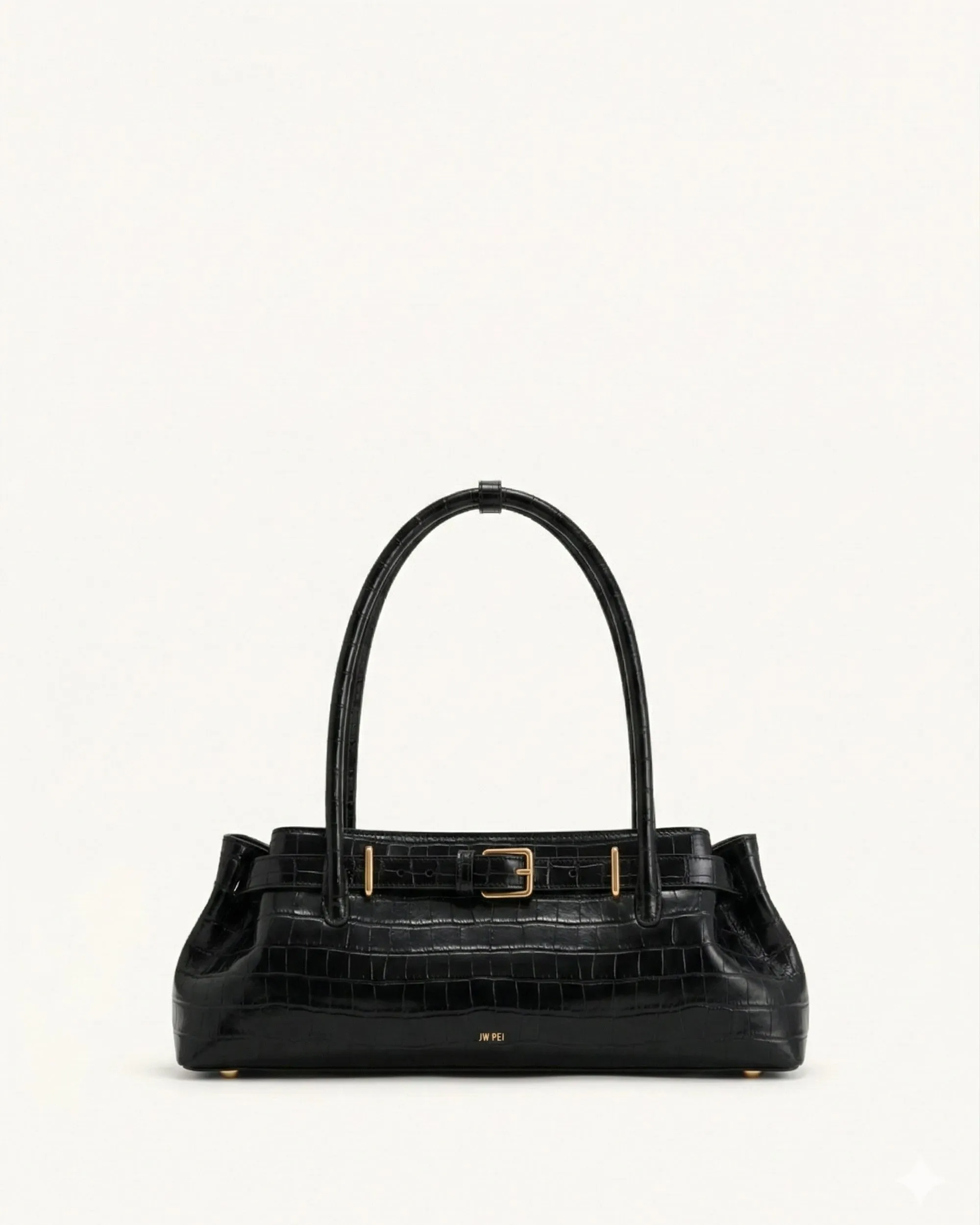 Ava Top Handle Bag - Black Croc sold by JW PEI