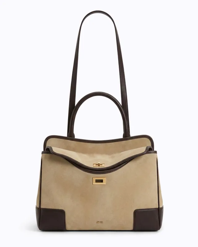 Mara Faux Suede Shoulder Bag - Beige sold by JW PEI