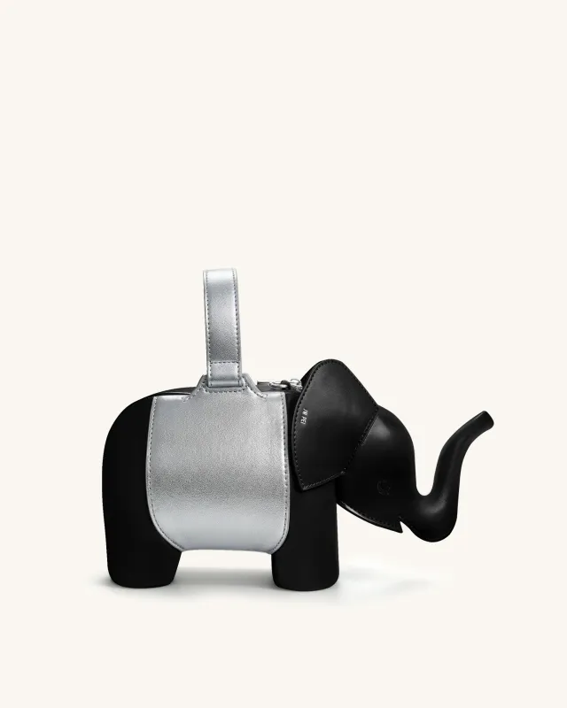 Claire Elephant Shaped Handbag - Black/Silver sold by JW PEI