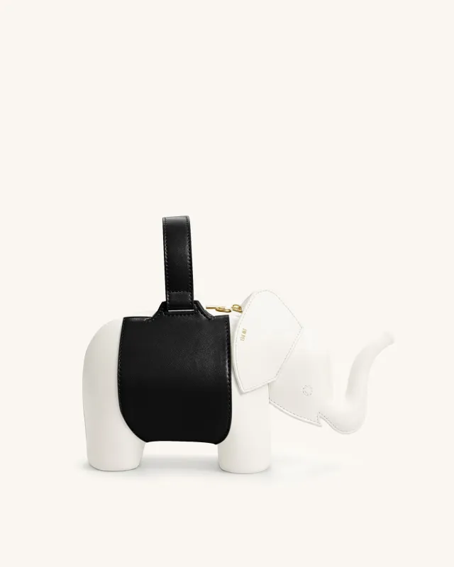 Claire Elephant Shaped Handbag - White/Black made by JW PEI