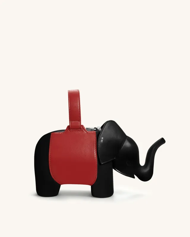 Claire Elephant Shaped Handbag - Black/Red made by JW PEI