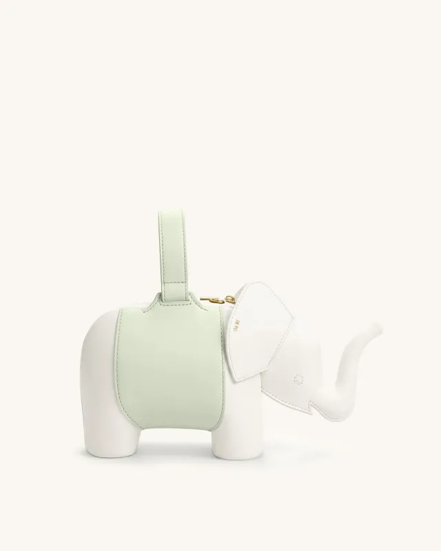 Claire Elephant Shaped Handbag - White/Light Green made by JW PEI
