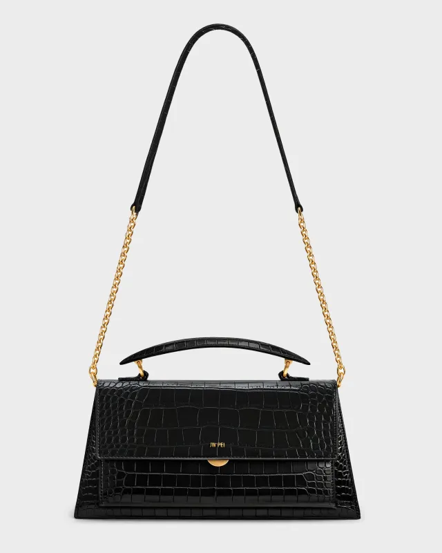 Avery Top Handle Bag - Black Croc sold by JW PEI