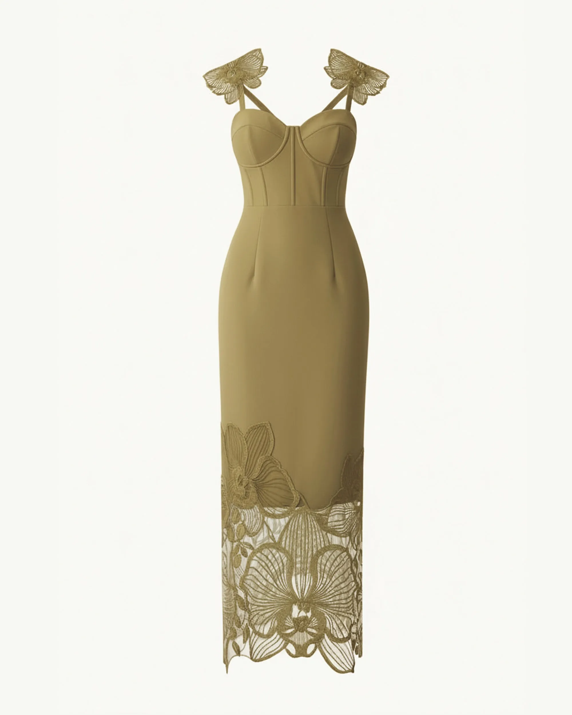Orchid Embroidered Corset Dress - Olive Green sold by JW PEI product image thumbnail 3