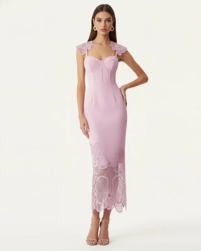 Orchid Embroidered Corset Dress - Dusty Rose sold by JW PEI